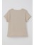 Kız Çocuk Tişört Kemer Boy Yazı Baskılı 8-14 Yaş, Bej 4