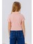 Kız Çocuk Tişört Crop Çıtçıtlı Fitilli 9-14 Yaş, Somon 2