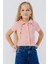 Kız Çocuk Tişört Crop Çıtçıtlı Fitilli 9-14 Yaş, Somon 3