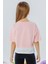 Kız Çocuk Crop Tişört Yanları Yırtmaçlı Yazı Baskılı 9-14 Yaş, Pembe 3