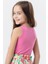 Kız Çocuk Askılı Tişört Armalı Taşlı 9-14 Yaş, Fuşya 3