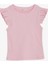 Kız Çocuk Crop Tişört Kolları Fırfırlı 8-14 Yaş, Pembe 1