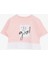 Kız Çocuk Crop Tişört Yazı Baskılı Yanları Yırtmaçlı 9-14 Yaş, Pembe 5