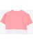 Kız Çocuk Crop Tişört Yazı Baskılı Yanları Yırtmaçlı 9-14 Yaş, Neon Pembe 2