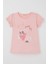 Kız Çocuk Tişört Sevimli Kuş Baskılı Kalpli 1-4 Yaş, Pembe 1