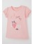 Kız Çocuk Tişört Sevimli Kuş Baskılı Kalpli 1-4 Yaş, Pembe 3