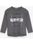 Kız Çocuk Uzun Kollu Tişört Taşlı Yazı Baskılı 6-12 Yaş, Koyu Gri Melanj 1