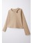 Kız Çocuk Uzun Kollu Tişört Omuz Dekolte Detaylı 9-14 Yaş, Koyu Bej 5