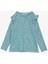 Kız Çocuk Uzun Kollu Tişört Çiçek Desenli Omuzu Fırfırlı 2-6 Yaş, Su Yeşili 4