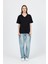 Siyah V Yaka %100 Pamuk Comfort Fit Tişört 2143M 2