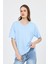 Mavi V Yaka %100 Pamuk Comfort Fit Tişört 2143M 1