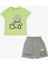 Erkek Çocuk Şortlu Takım Şapkalı Ayıcık Baskılı 2-6 Yaş, Fıstık Yeşili 5