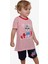 Girls & Boys Erkek Çocuk Şortlu Takım Çizgili Havalı Hayvancık Baskılı 1.5-5 Yaş, Kırmızı 2