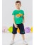 Girls & Boys Erkek Çocuk Şortlu Takım Antika Araba Temalı 1.5-5 Yaş, Yeşil 1