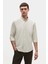 Slim Fit Adaçayi Oxford Düğmeli Yaka Kolay Ütülenebilir Nakış Detaylı Pamuklu Gömlek 4HC02ORT03265 6