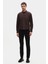 Slim Fit Acı Kahve Oxford Düğmeli Yaka Kolay Ütülenebilir Nakış Detaylı Pamuklu Gömlek 4HC02ORT03265 4