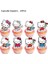 24 Adet Cupcaketoppers Hello Kitty Tema Bebek Duş Kız Parti Malzemeleri Kağıt Bardak Tabak Masa Örtüsü Çocuk Doğum Günü Partisi Banner Düğün Dekor Balonlar (Yurt Dışından) 1