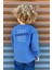 Erkek Çocuk Sweatshirt Yazı Baskılı 4-8 Yaş, Indigo 2