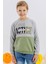 Girls & Boys Erkek Çocuk Sweatshirt Yazı Baskılı 8-12 Yaş, Açık Gri Melanj 1