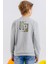 Girls & Boys Erkek Çocuk Sweatshirt Yazı Baskılı 8-12 Yaş, Açık Gri Melanj 2