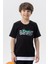 Erkek Çocuk Tişört Yazı Baskılı 8-14 Yaş, Siyah 1