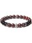 23CM Tarzı Kırmızı Taş Erkekler Için Kafatası Bileklik Doğal Kaplan Gözü Bilezik Homme Takı 8 mm Cilalı Afrika Turkuaz Boncuk Bilezik Gümüş Kaplama Pulsera (Yurt Dışından) 1