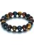 18CM Tarzı 12MM Napoln Sarı Mavi Kırmızı Kaplan Gözü Taş Bileklik Erkek Kadınlar Için Tiger Eye Taş Bilezik (Yurt Dışından) 5