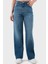 Pamuklu Comfort Fit Yüksek Bel Geniş Paça Jeans Bayan Kot Pantolon EW001119 AF12676 MB002 1