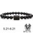 160-170MM Stili No.5 Boyutu Siyah Taş Boncuklu Yıldız Çift Bilezik Erkek Bilezikler Kadınlar Için Pulseras Moda Masculina Hombre Man Mens Takı (Yurt Dışından) 1