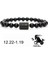 160-170MM Stili No.5 Boyutu Siyah Taş Boncuklu Yıldız Çift Bilezik Erkek Bilezikler Kadınlar Için Pulseras Moda Masculina Hombre Man Mens Takı (Yurt Dışından) 3