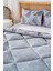 Gri Yaprak Loura Tek Kişilik Çift Taraflı Lüx Wellsoft Yorgan Seti 155x215 cm 3