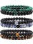 Siyah Lav Seti Sıcak ve Kaplan Gözü Siyah Lava Doğal Taş Boncuklu Bileklikler Çiftler Mesafe Bileklik Enerji Elastik Halat Malakit Takı (Yurt Dışından) 3