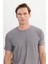 Slim Fit Dar Kesim Bisiklet Yaka Esnek Tişört 4