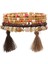 SL1517 Kadınlar Için Hediye Boho Bilezik Pulseras Mujer 3 Katmanlı Kristal Taş Boncuklu Püsküllü Şanslı Bileklik (Yurt Dışından) 1