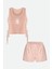 Kadın Pamuklu Yandan Bağlamalı Büzgülü Şortlu Pijama Takımı 1