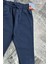 Erkek Çocuk Beli Lastikli Ip Detaylı Gabardin Jogger Lacivert Kot Pantolon 4