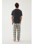 Erkek Pamuklu Üst Füme Göğüs Cepli Kısa Kollu Pijama Takımı 5