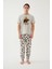 Erkek Kısa Kollu Pamuklu Ayıcık Desenli Pijama Takımı 3