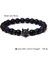 21CM Tarzı Siyah Tabanca Kaplama Kurt Kolye Bilezik Erkek Doğal Siyah Lava Taşı Bilezik Cesur Kaplan Gözü Bilezik Kadın Elastik Takı Boncuk Pulsera (Yurt Dışından) 4
