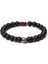 23CM Tarzı Siyah Oniks Erkekler Için Kafatası Bileklik Doğal Kaplan Gözü Bilezik Homme Takı 8 mm Cilalı Afrika Turkuaz Boncuk Bilezik Gümüş Kaplama Pulsera (Yurt Dışından) 1
