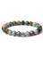23CM Tarzı Siyah Oniks Erkekler Için Kafatası Bileklik Doğal Kaplan Gözü Bilezik Homme Takı 8 mm Cilalı Afrika Turkuaz Boncuk Bilezik Gümüş Kaplama Pulsera (Yurt Dışından) 4