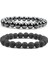 18CM Tarzı Vatka Doğal Taş Lava Mat Hematit Boncuk Bilezik Moda Şanslı Buddha Dua Bilezikleri Erkekler Kadınlar Yoga Takı Hediyeleri Pulseras (Yurt Dışından) 3