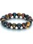 17CM Tarzı 12MM Napoln Sarı Mavi Kırmızı Kaplan Gözü Taş Bileklik Erkek Kadınlar Için Tiger Eye Taş Bilezik (Yurt Dışından) 1
