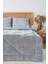 Gri Çiçekli Loura Çift Kişilik Çift Taraflı Lüx Wellsoft Yorgan Seti 195x215 cm 1