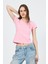 Pembe V Yaka Slim Fit Tişört 2215 1
