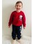 Girls & Boys Erkek Bebek Eşofman Takım Bisikletli Mutlu Köpekçik Baskılı 9 Ay-3 Yaş, Kırmızı 1