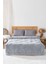 Gri Kareli Loura Çift Kişilik Çift Taraflı Lüx Wellsoft Yorgan Seti 195x215 cm 2