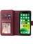 iPhone 13 Mini Için Deri Kılıf Cüzdan Fermuarlı Stand Telefon Kapağı-Şarap Kırmızı (Yurt Dışından) 3