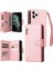 iPhone 11 Pro Max Için Kılıf Pu Deri Cüzdan Kart Yuvaları Perçin Dekorlu Telefon Kapağı-Gül Altın (Yurt Dışından) 1