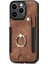 iPhone 14 Pro Cep Telefonu Kılıfları Için Vintage Kart Yuvaları Kickstand Rfıd Engelleme Kabuk-Kahverengi (Yurt Dışından) 4